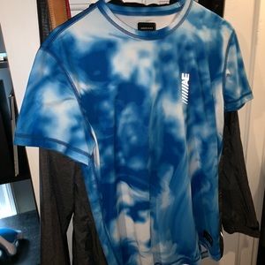 Blue and white T-shirt